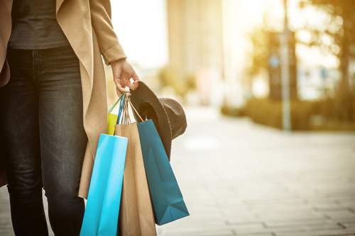 Person with shopping bags