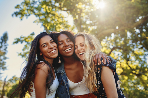 Friends laughing together